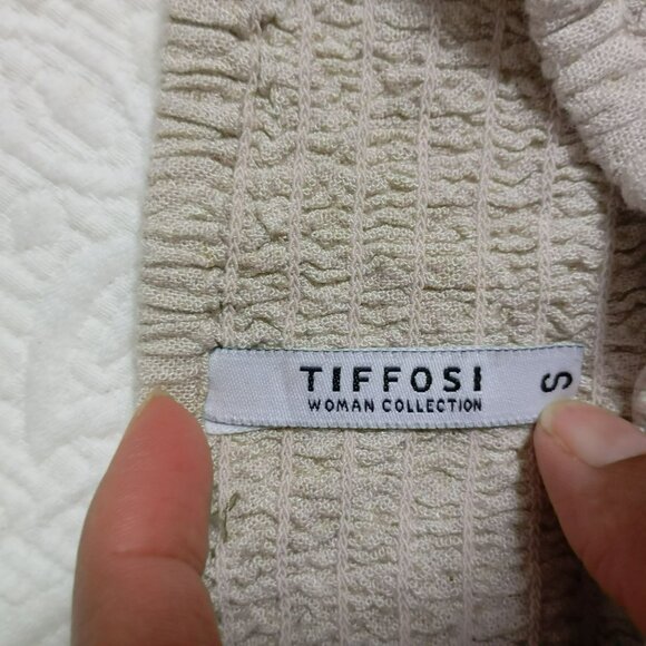 TIFFISI Beige Halter Maxi Dress With Smocked Bodice & Tie-Back Womens Size S - Picture 9 of 9